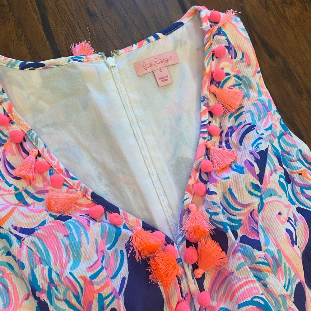 Lilly Pulitzer Shift Dress With Tassel Neckline - Picture 6 of 12